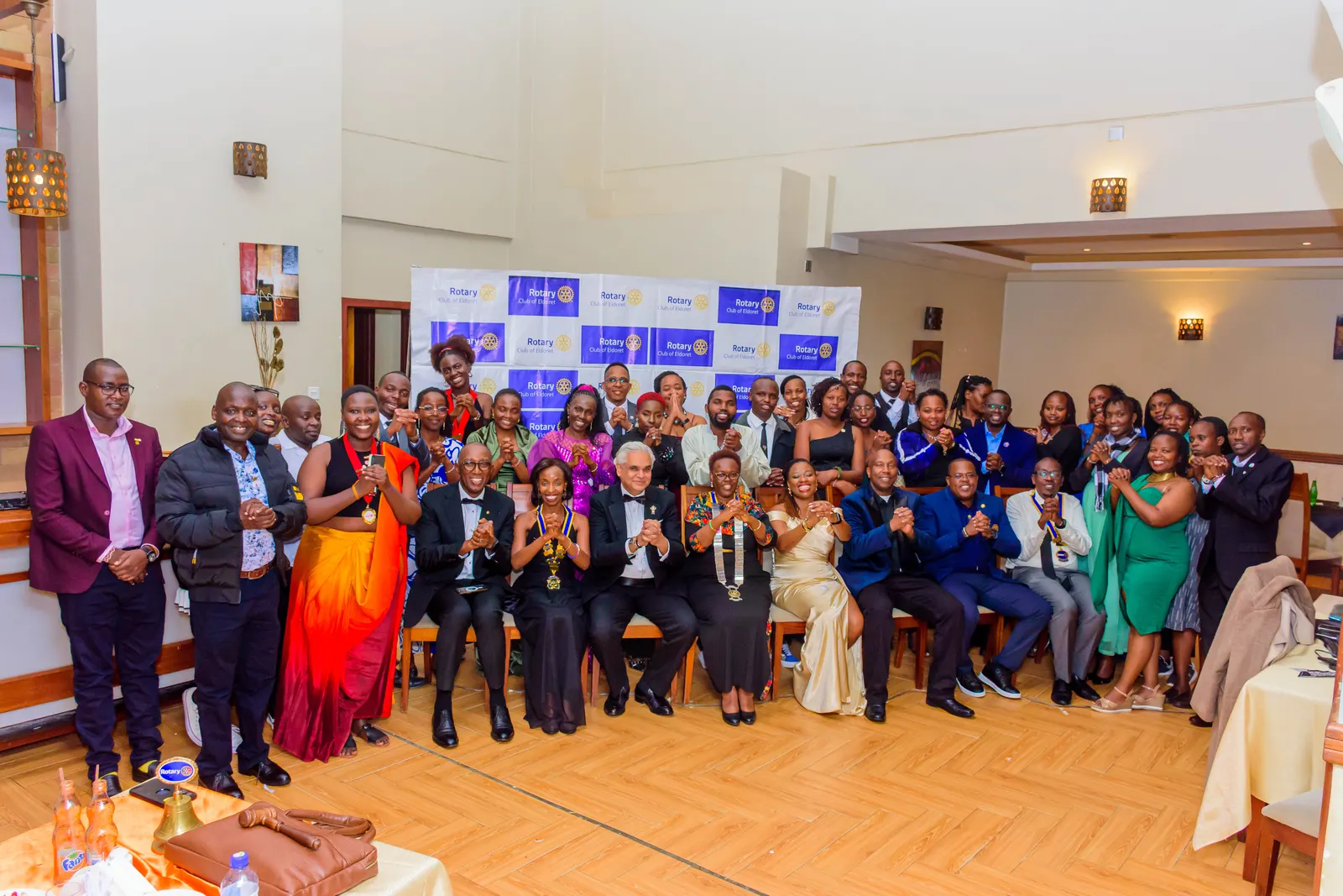 Members of the Rotary Club of Eldoret – Uasin Gishu gathered at a club event