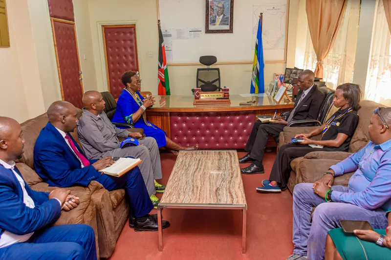 Club members meeting county officials