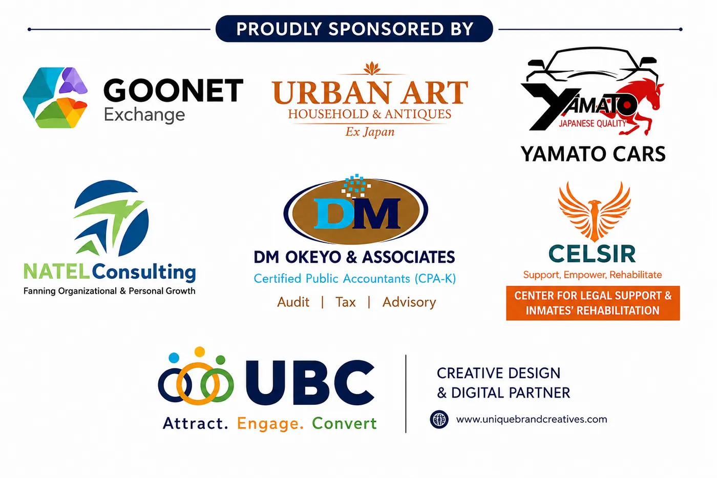Partners and sponsors of the installation: Goonet Exchange, Urban Art, Yamato Cars, NATEL Consulting, DM Okeyo & Associates, Celsir, UBC and Co-operative Bank
