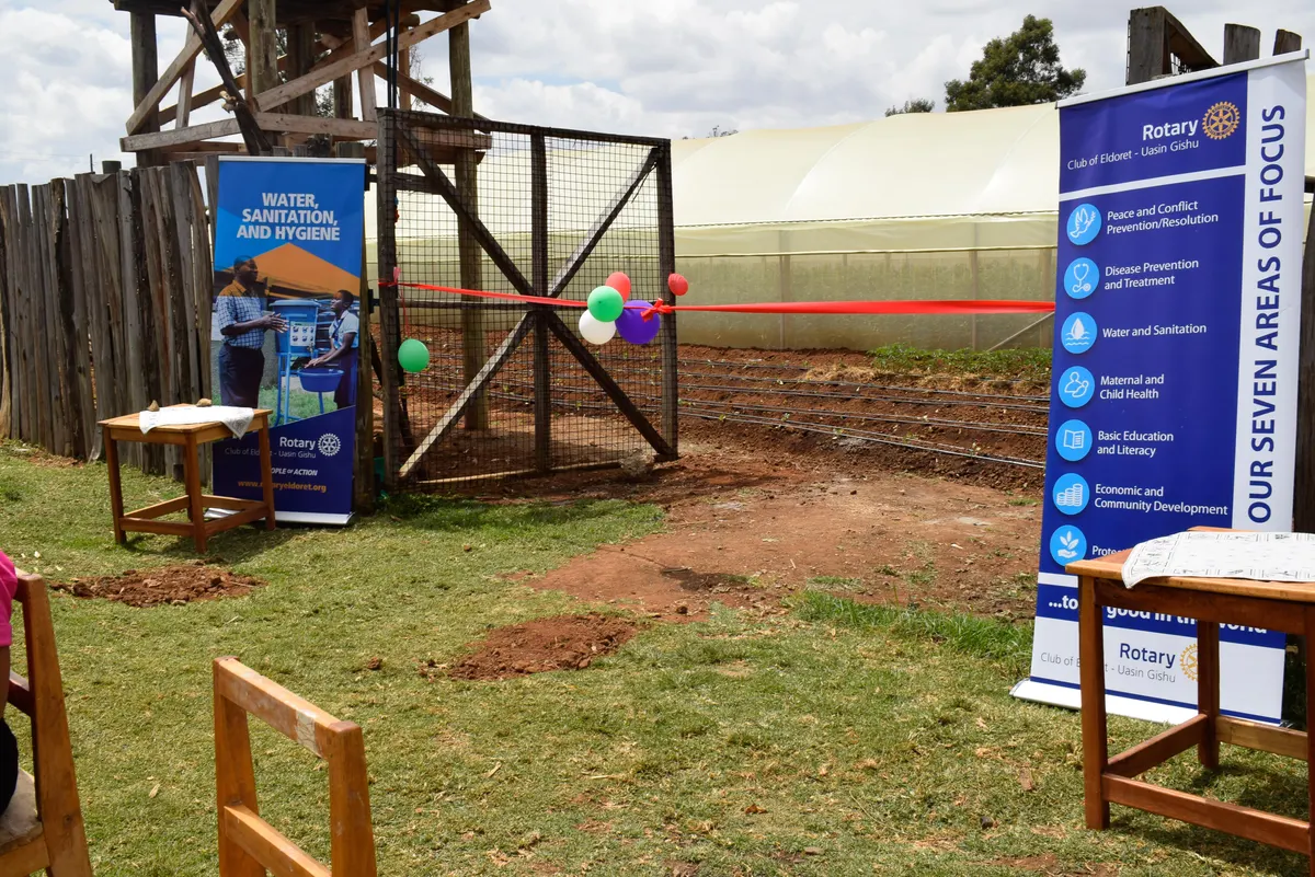 A greenhouse built at the farm school, opened with a Rotary ribbon-cutting